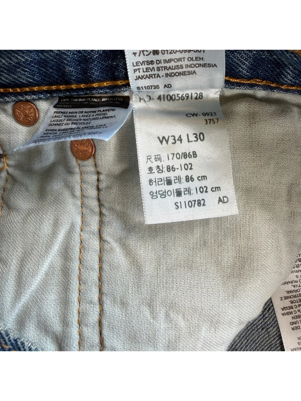 Levis 501 Original Fit Distressed Jeans Mens 34x30 Medium Wash Straight Leg